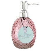 Wholesale - 13oz Glass Soap Dispenser Pink with Chrome Pump, UPC: 769898275074